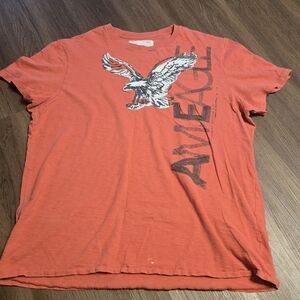 Men's Orange Vintage Graphic American Eagle Tee Size 2XL